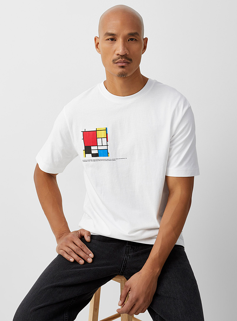 Only & Sons White Mondrian T-shirt for men