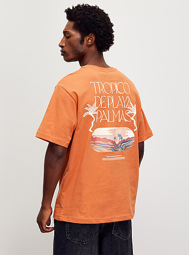Only & Sons Orange Tropical paradise T-shirt for men