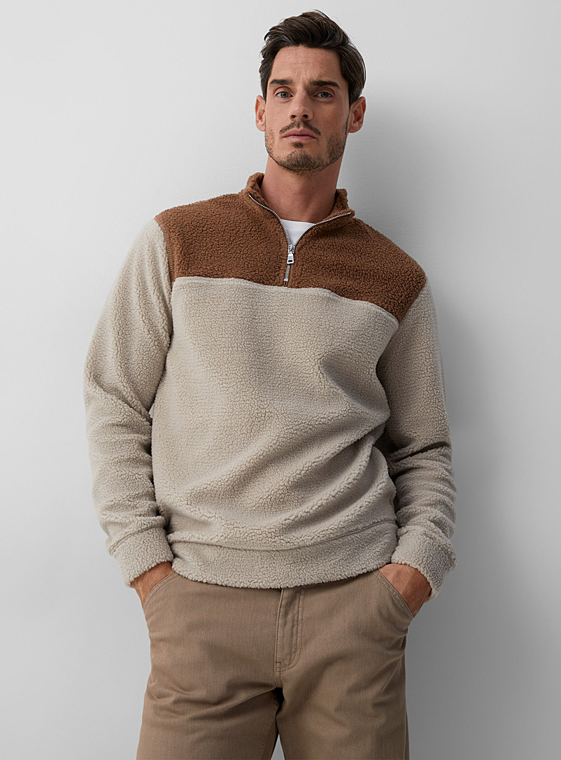 Only & Sons Fawn Colour-block plush sweatshirt for men