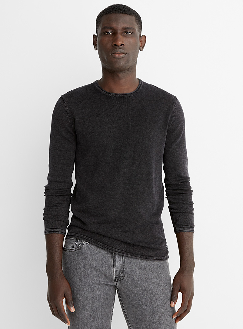 Only & Sons Black Faded knit sweater for men