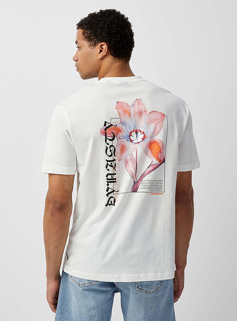 Only & Sons: Le t-shirt Solarise Dynasty Ivoire - Beige crème pour homme