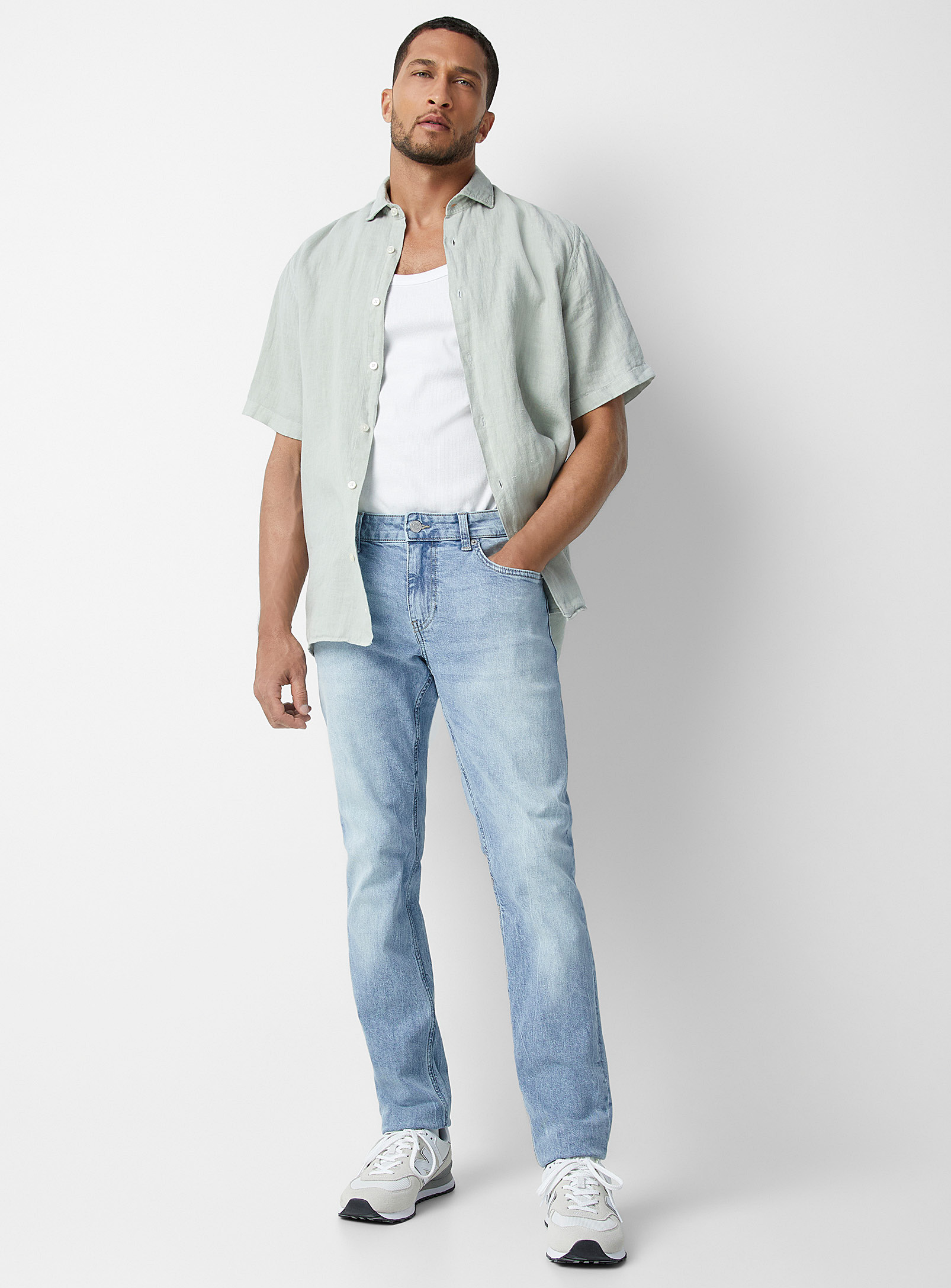 Only & Sons Loom Bleached-blue Jean Slim Fit In Baby Blue
