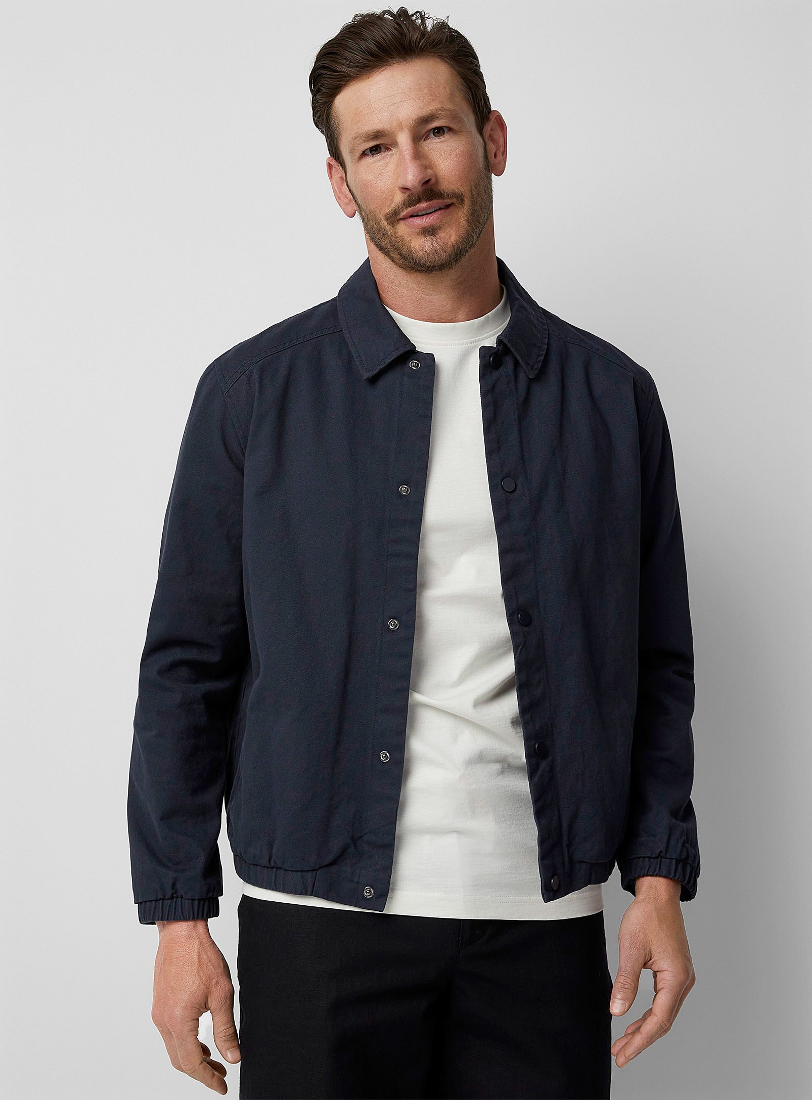 Only & Sons Twill Coach Jacket In Navy/midnight Blue