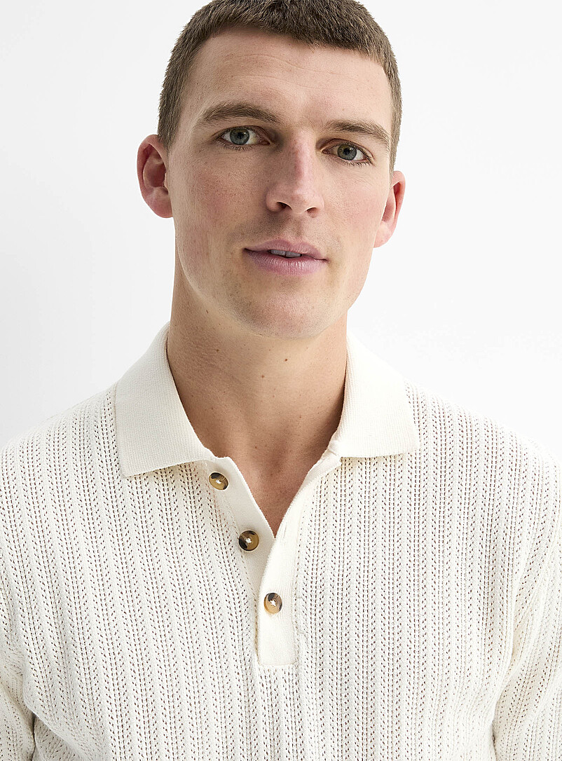 Openwork stripe polo product image 2