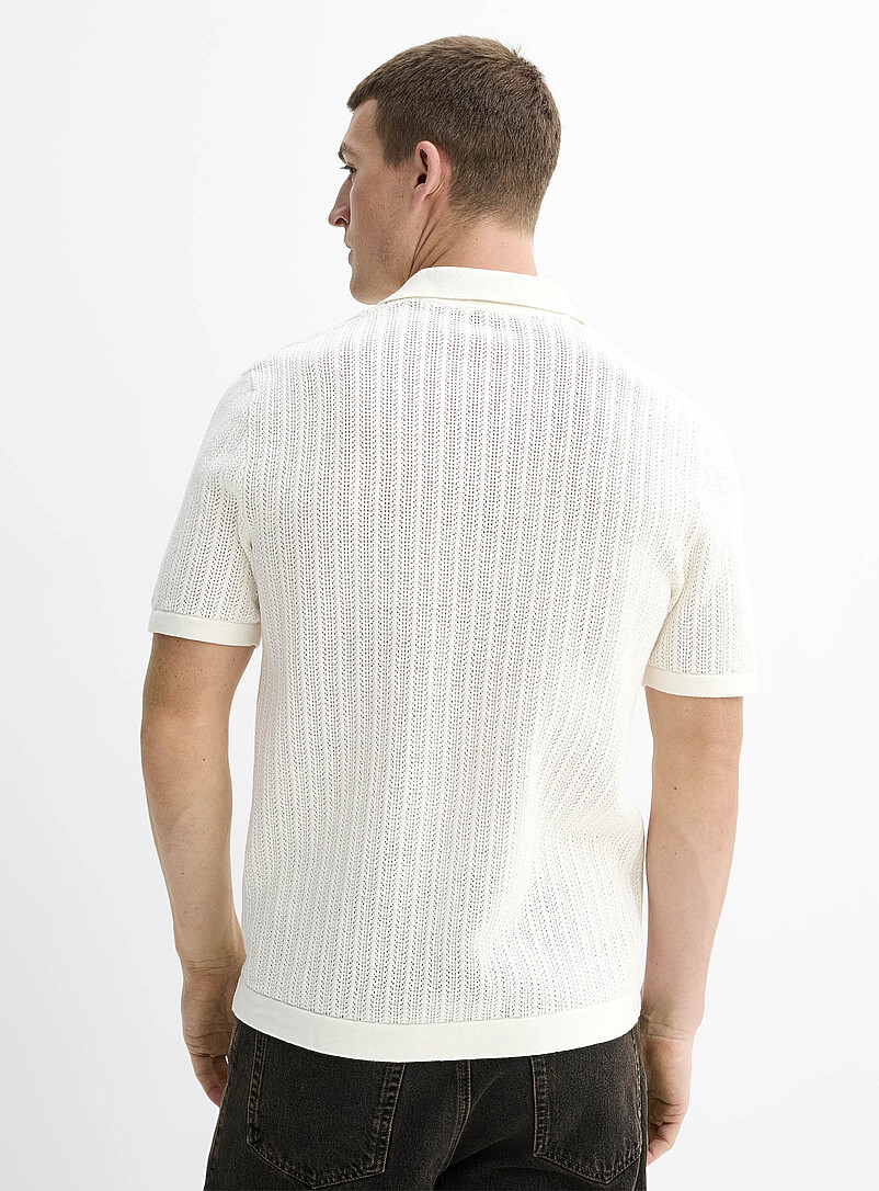 Openwork stripe polo product image 3