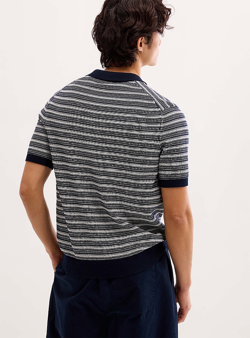 Jacquard knit Johnny collar polo product image 3