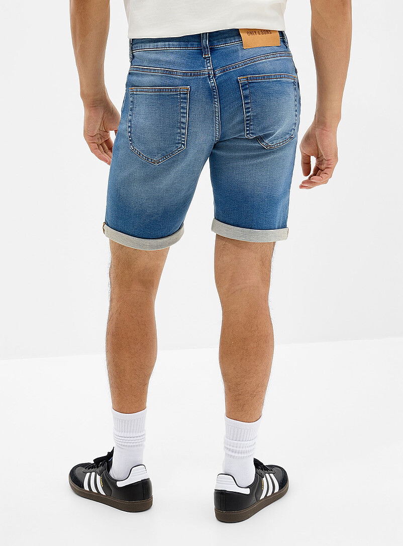Knit-like underside blue denim Bermudas product image 3