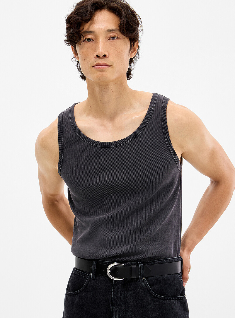 Faded ribbed jersey tank product image (primary)