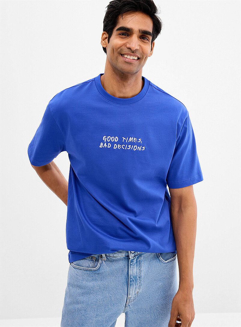 Embroidered message T-shirt product image (primary)
