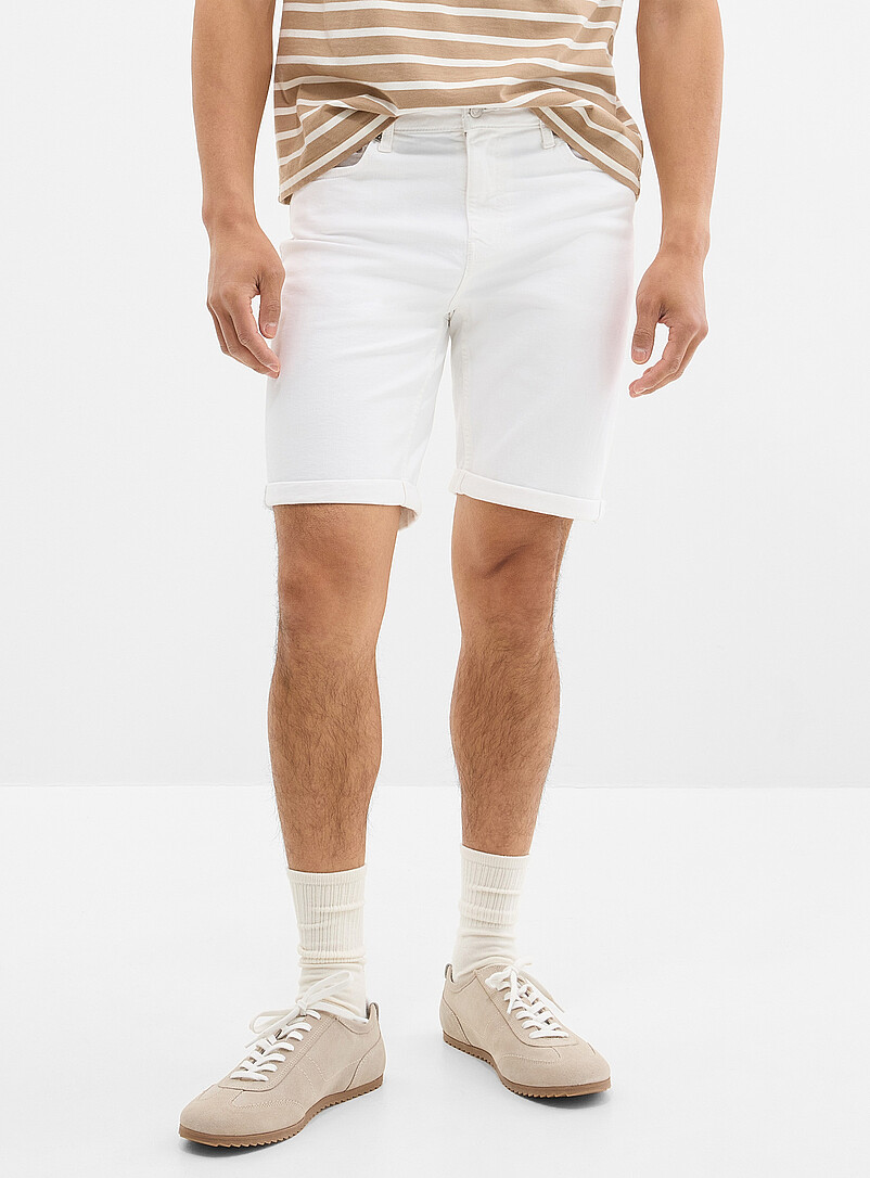 Cuffed white denim Bermudas product image 2