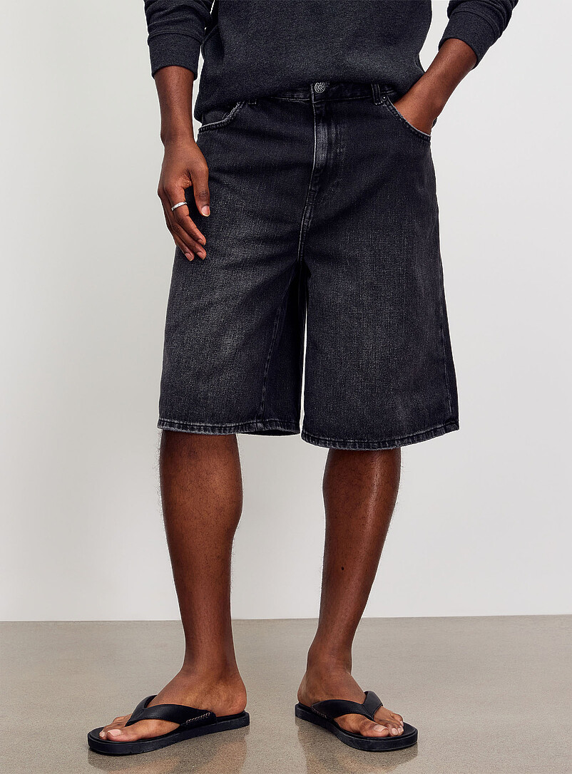 Faded black denim loose Bermudas product image 2