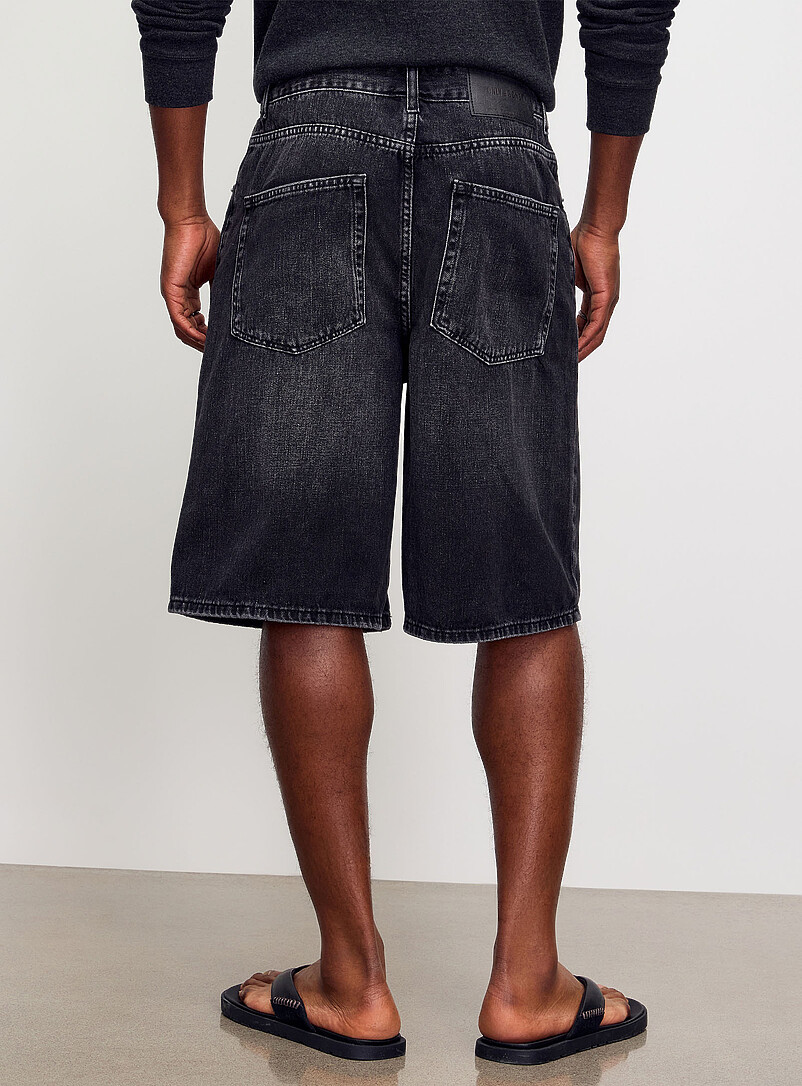 Faded black denim loose Bermudas product image 3