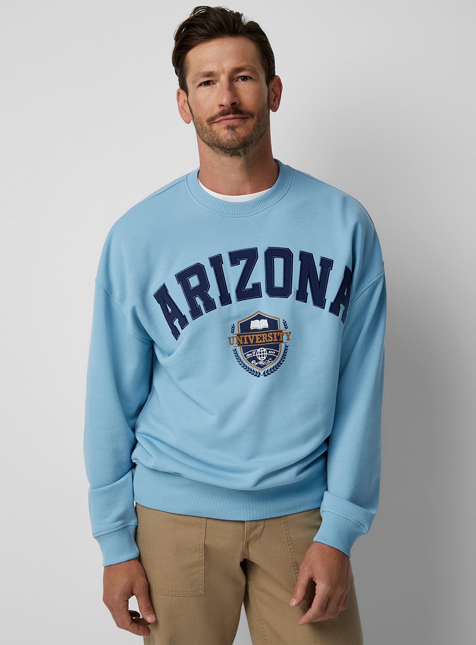 Only & Sons Varsity Sweatshirt In Baby Blue