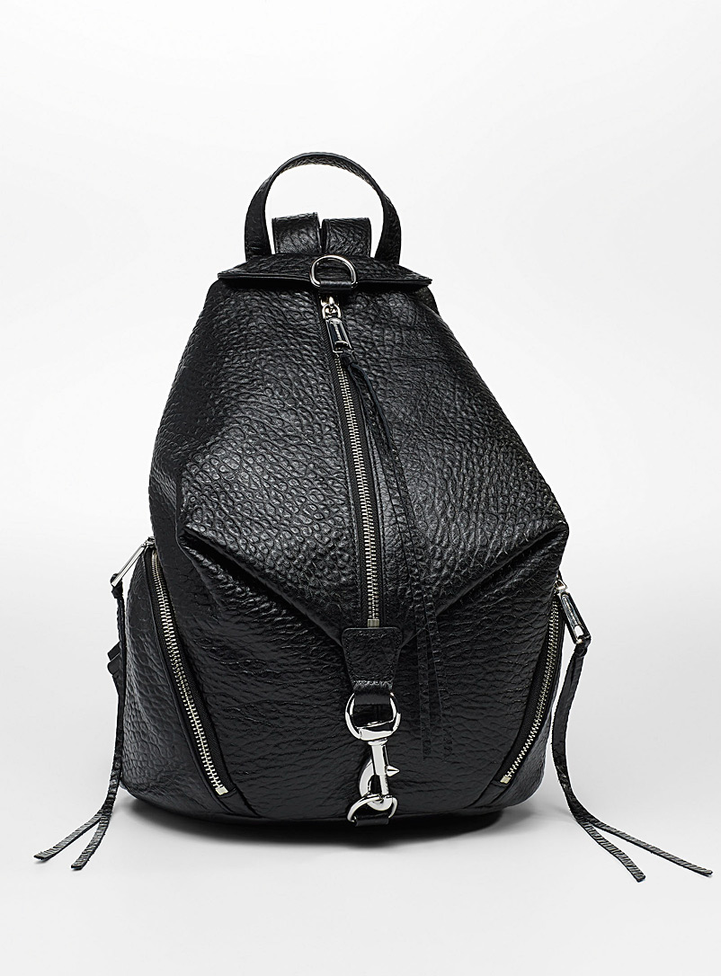 Rebecca Minkoff Black Julian metallic clasp backpack for women