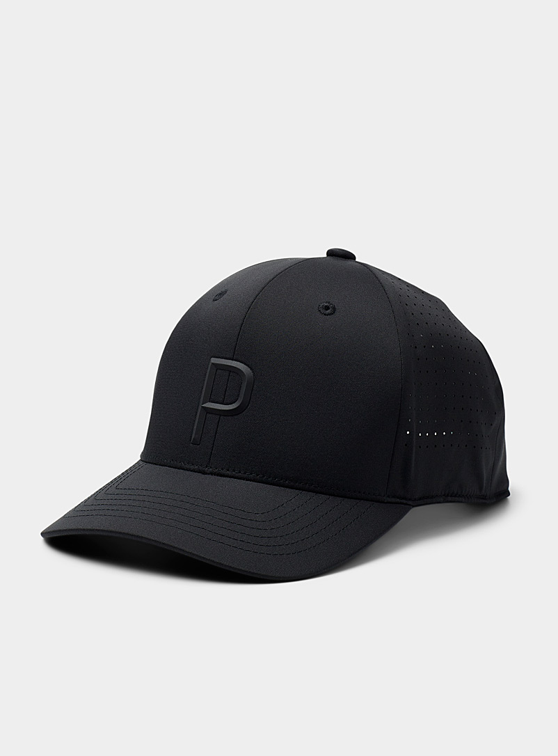 Puma Golf Black Signature initial golf cap for men