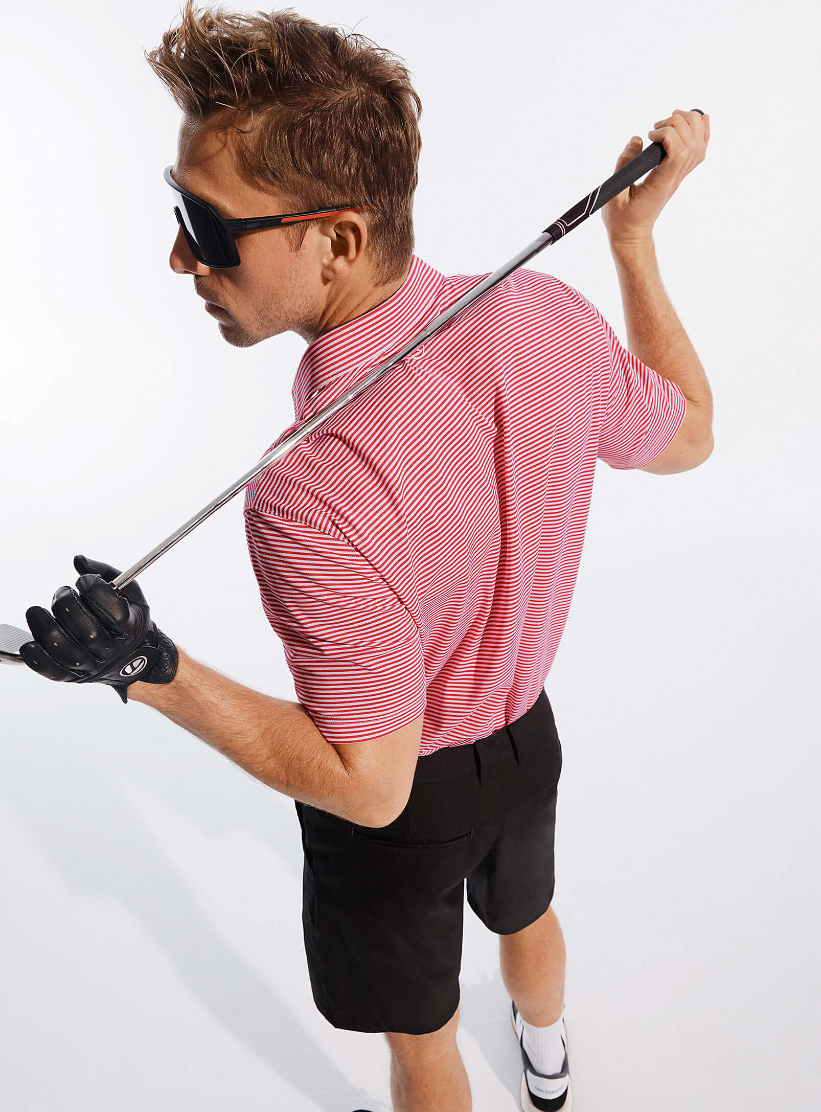 Puma Golf - Men's Isle red striped piqué Polo Shirt