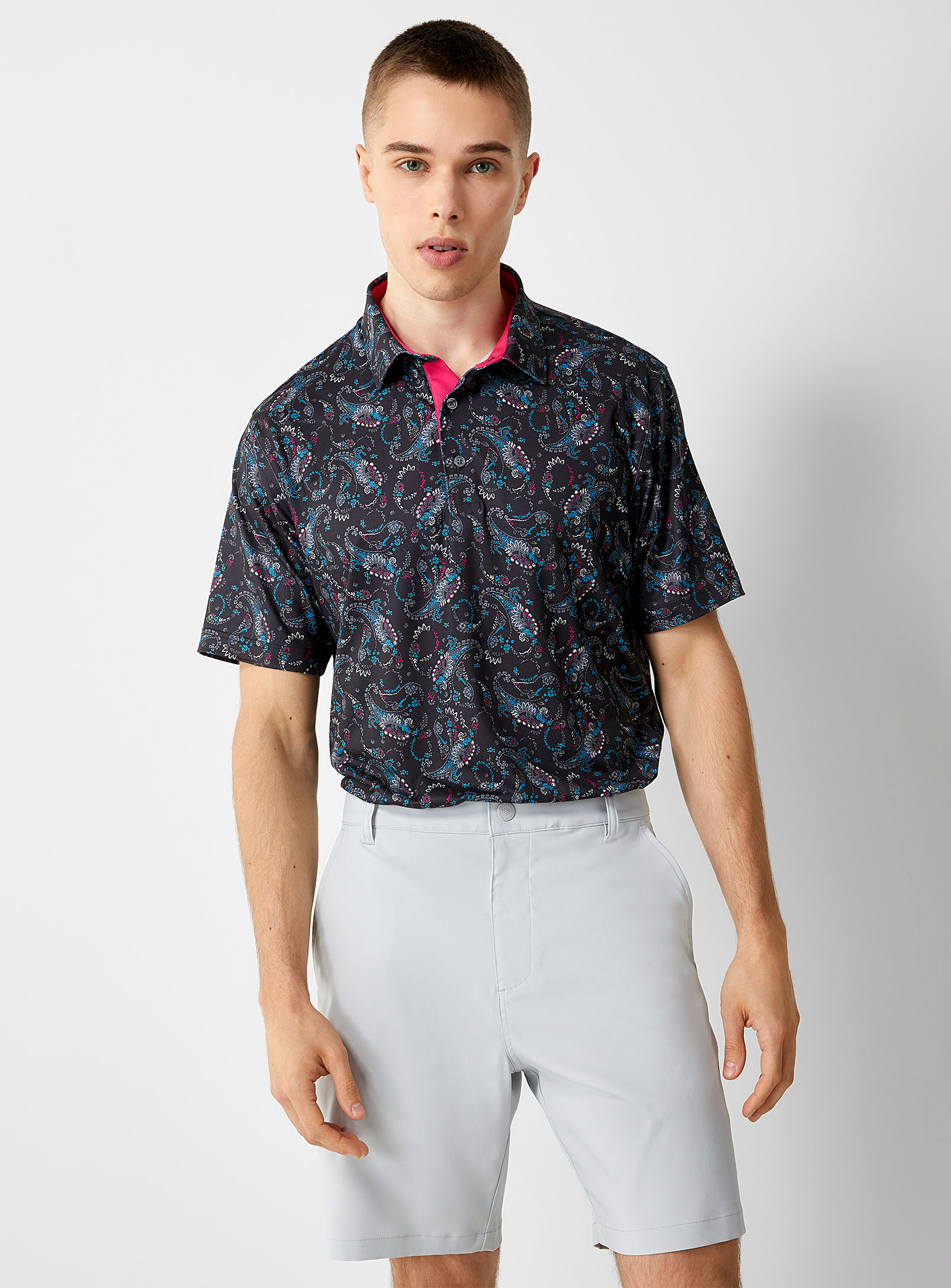 Puma Golf Cloudspun Paisley Golf Polo In Patterned Black