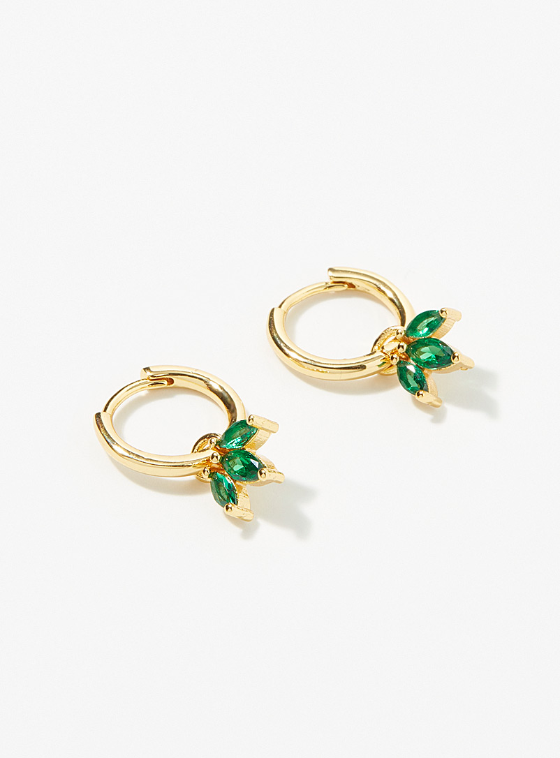 Orelia Assorted Emerald fan earrings for women