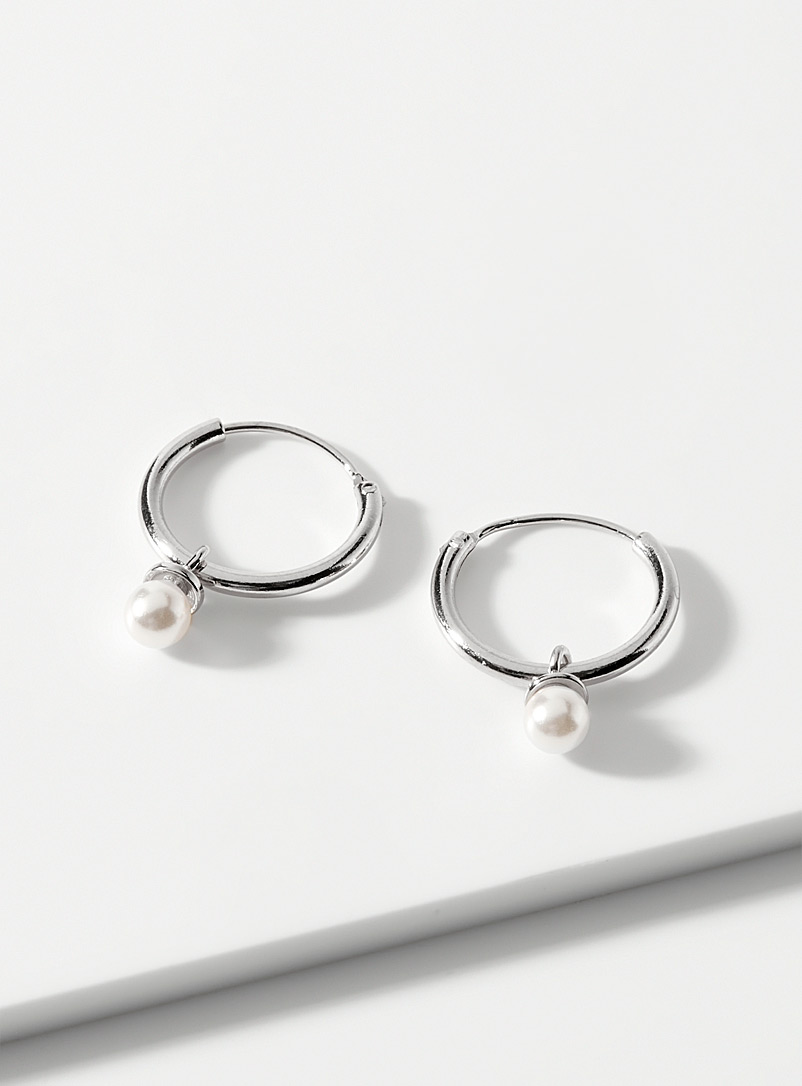 Orelia: Les petits anneaux miniperles Argent pour femme