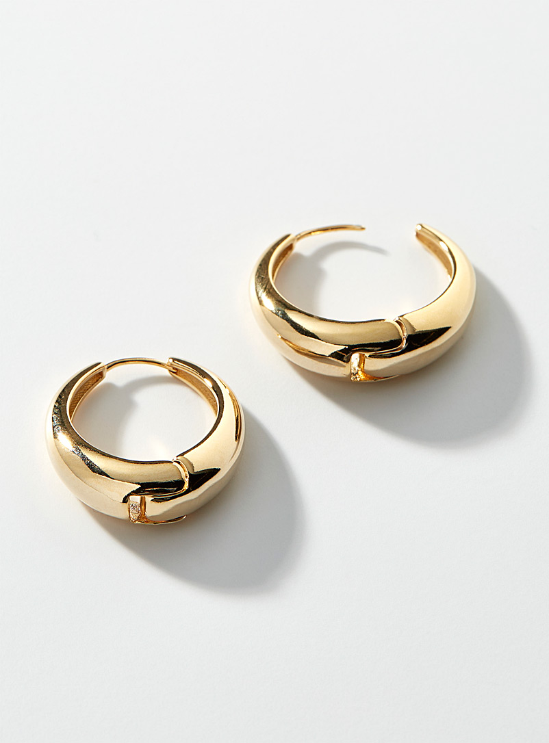 Orelia: Les anneaux ovales dorés Assorti pour femme