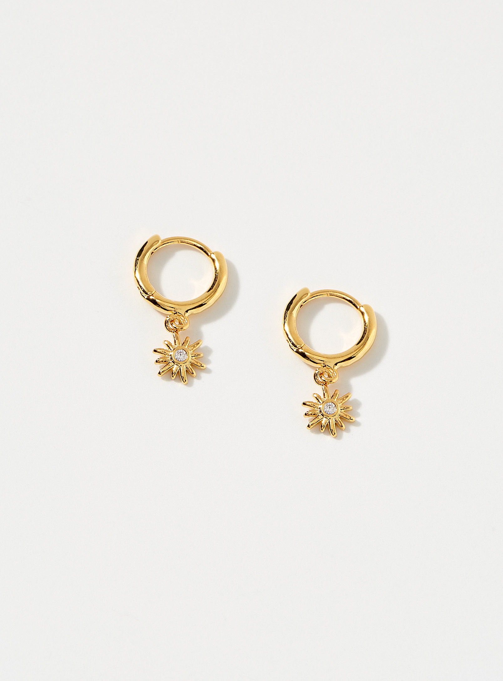 Orelia - Women's Small shimmery floral Hoop Earrings