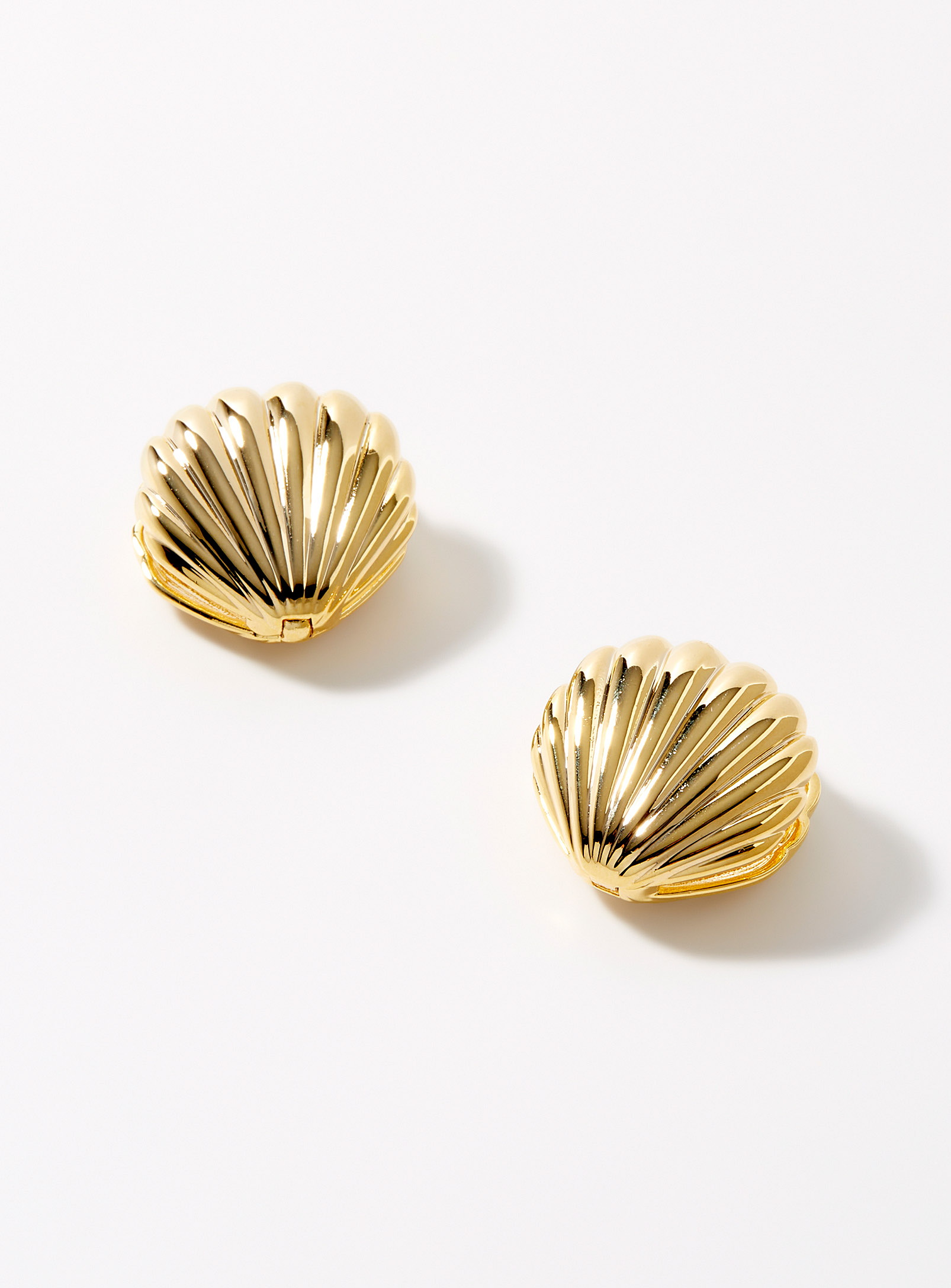 Orelia - Women's Golden shell earrings