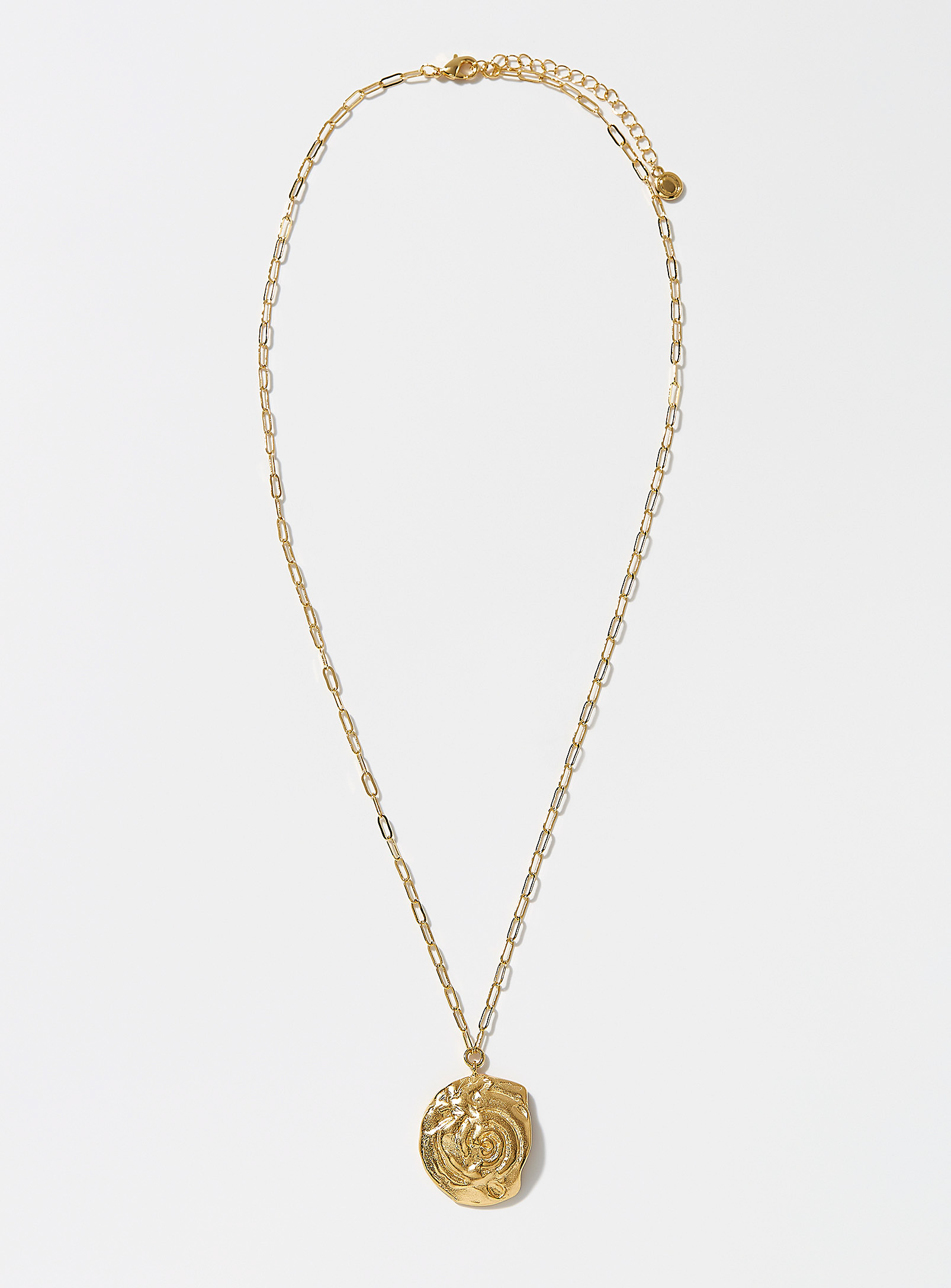 Orelia Ammonite Medallion Chain In Gold