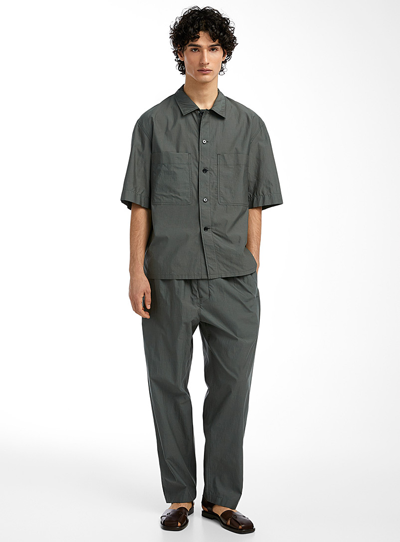 Lemaire Charcoal Lightweight silk pant for men