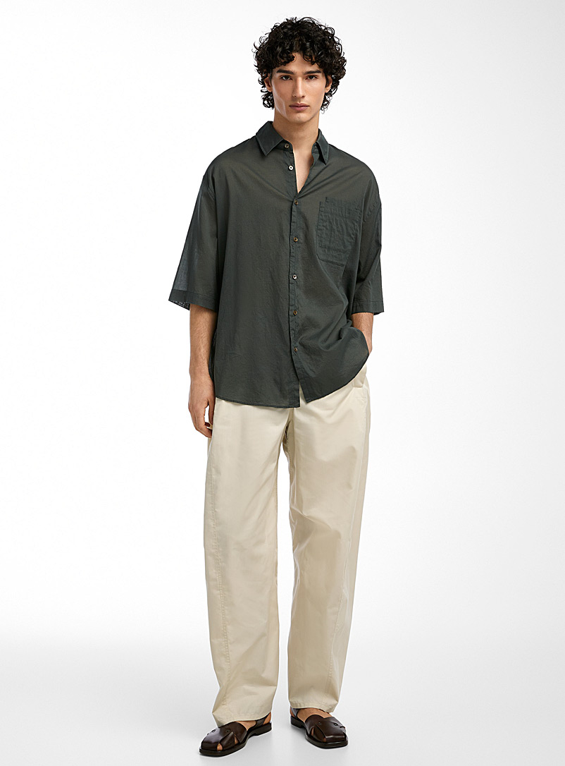 Lemaire Grey Strapped casual pant for men