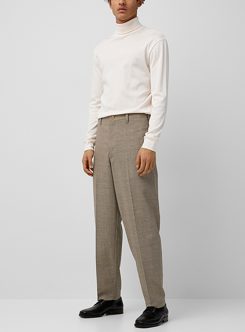 Lemaire Grey Sand-coloured sleek pants for men