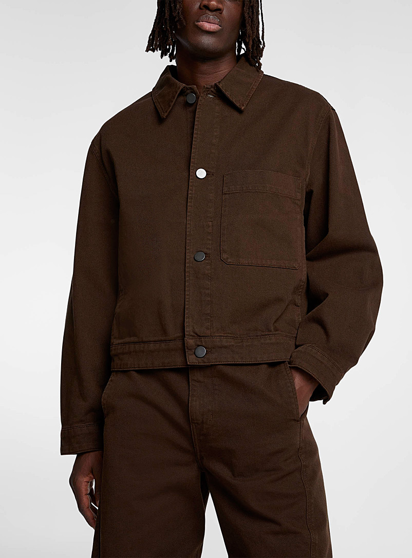 Lemaire: La veste carrée à poche plaquée Brun pour homme