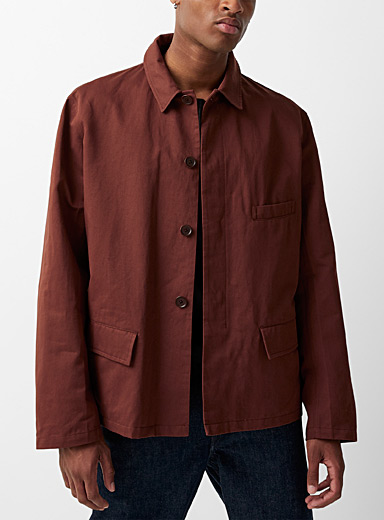 Lemaire Brown Cotton and linen workwear jacket for men