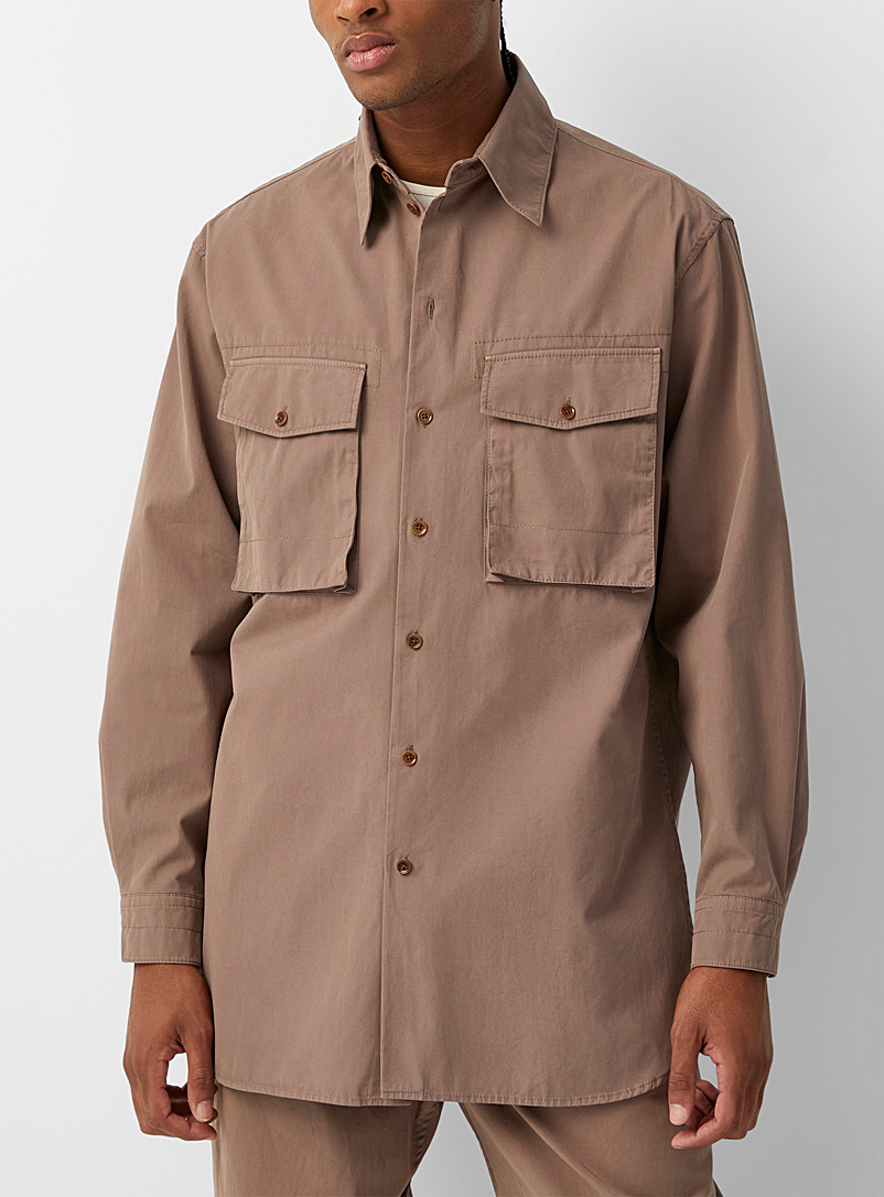 Lemaire Mauve Military-style cotton shirt for men