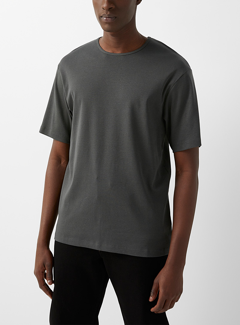 Lemaire: Le t-shirt uni minimaliste Charbon pour homme