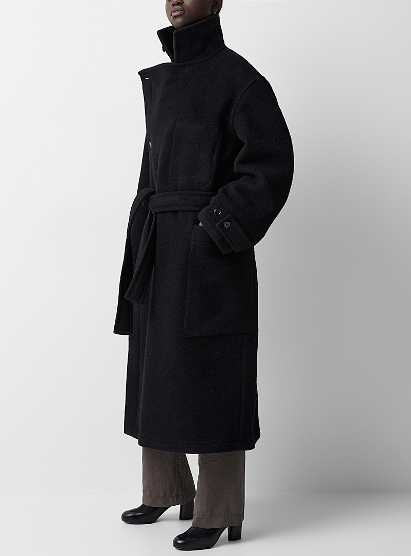 Lemaire Black Asymmetrical virgin wool jacket for women