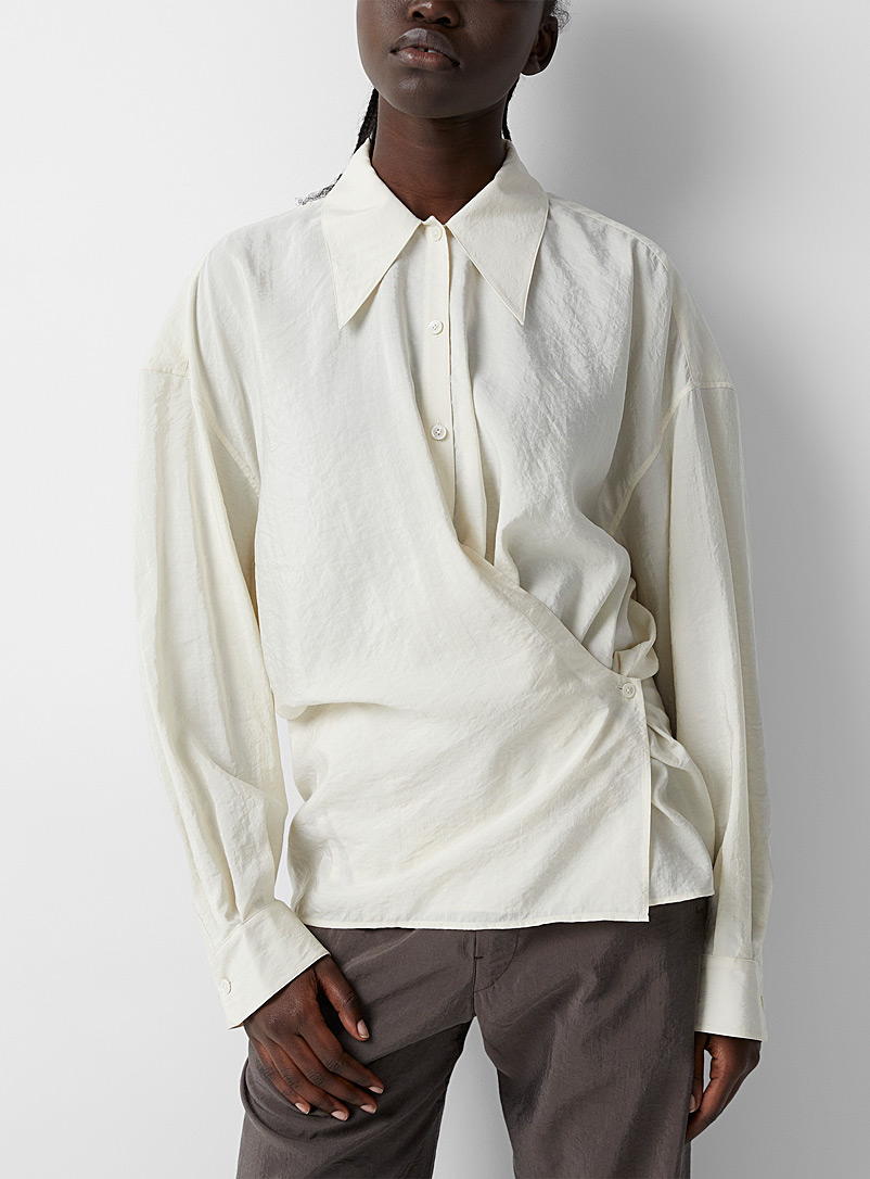 Lemaire Ivory White Silky twisted shirt for women