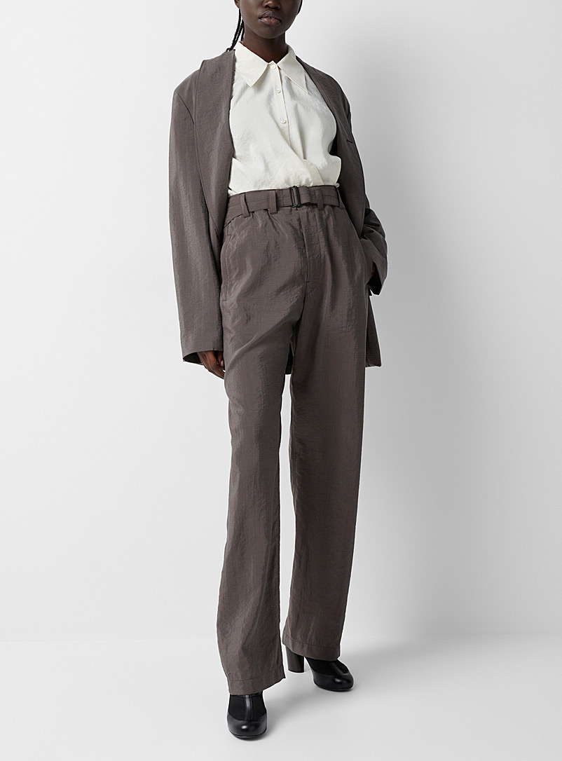 Lemaire Brown Silk crepe pants for women