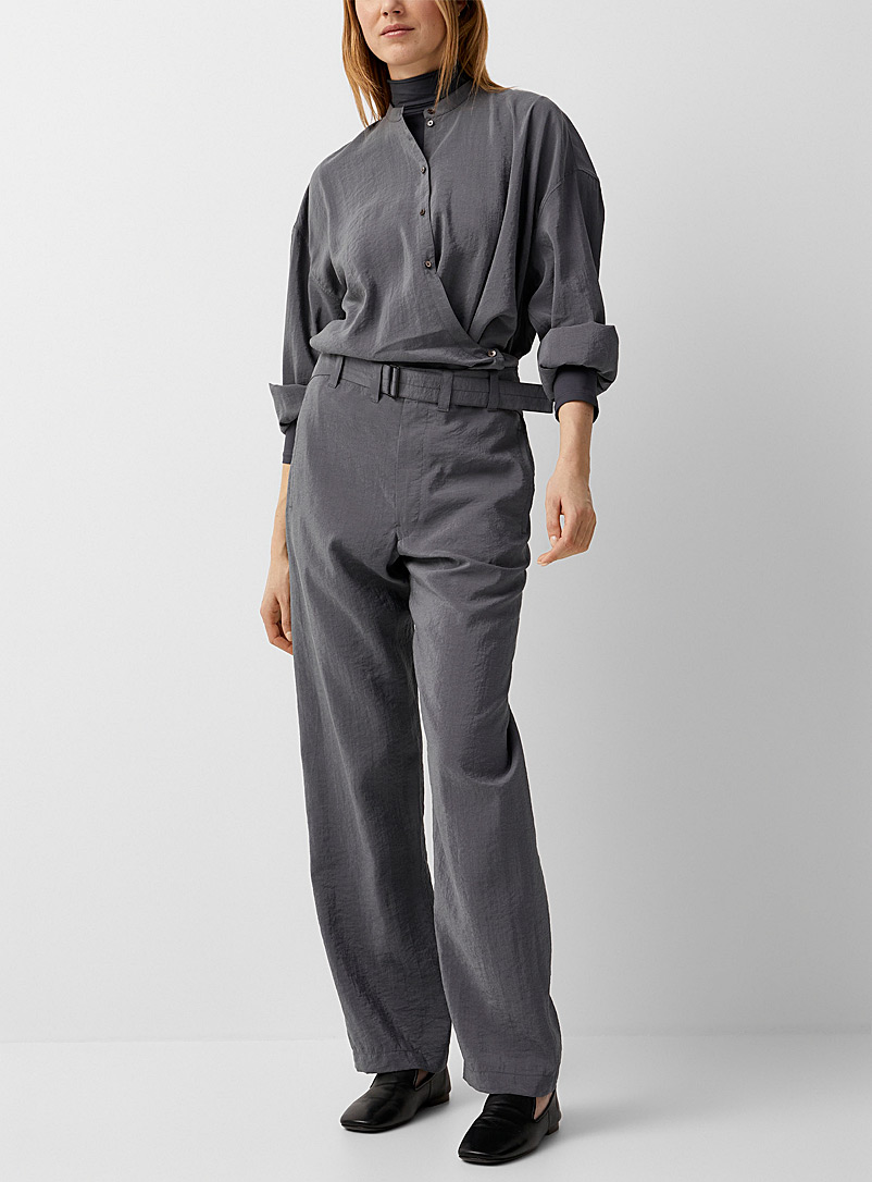 Lemaire Grey Silk crepe pant for women