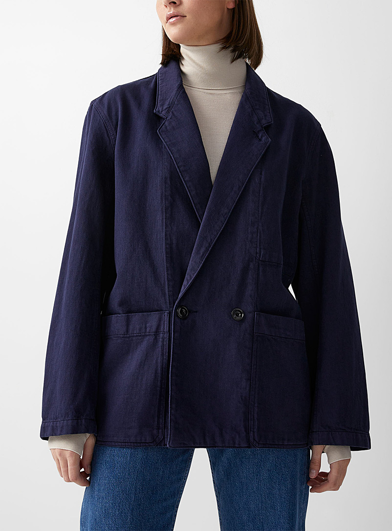 Lemaire Marine Blue Utility denim jacket for women