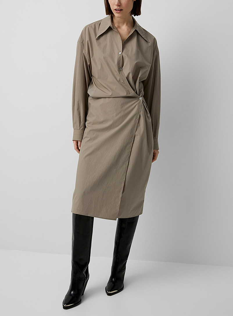 Lemaire Sand Silky Twisted shirtdress for women