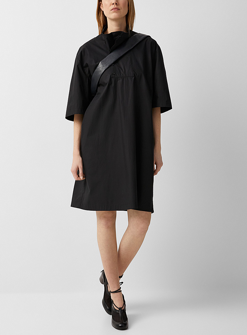 Lemaire Black Officer-collar jacket-style shirtdress for women