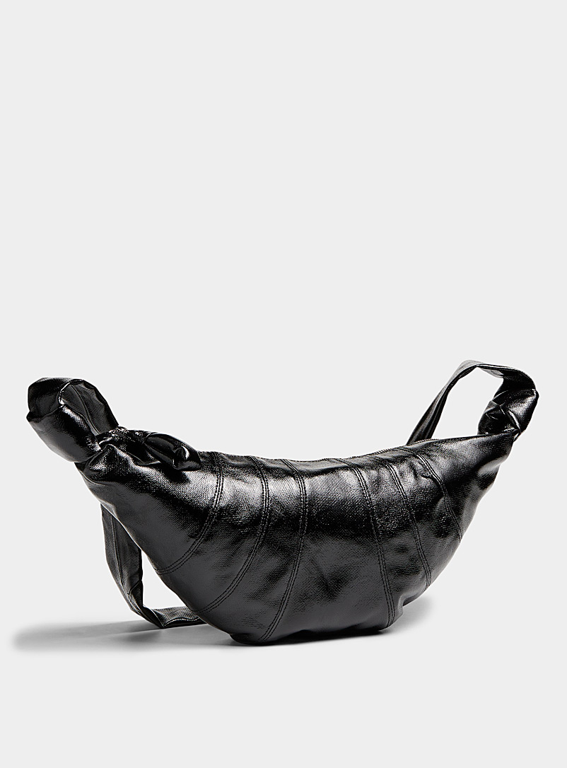 Lemaire Black Croissant coated fabric bag for women