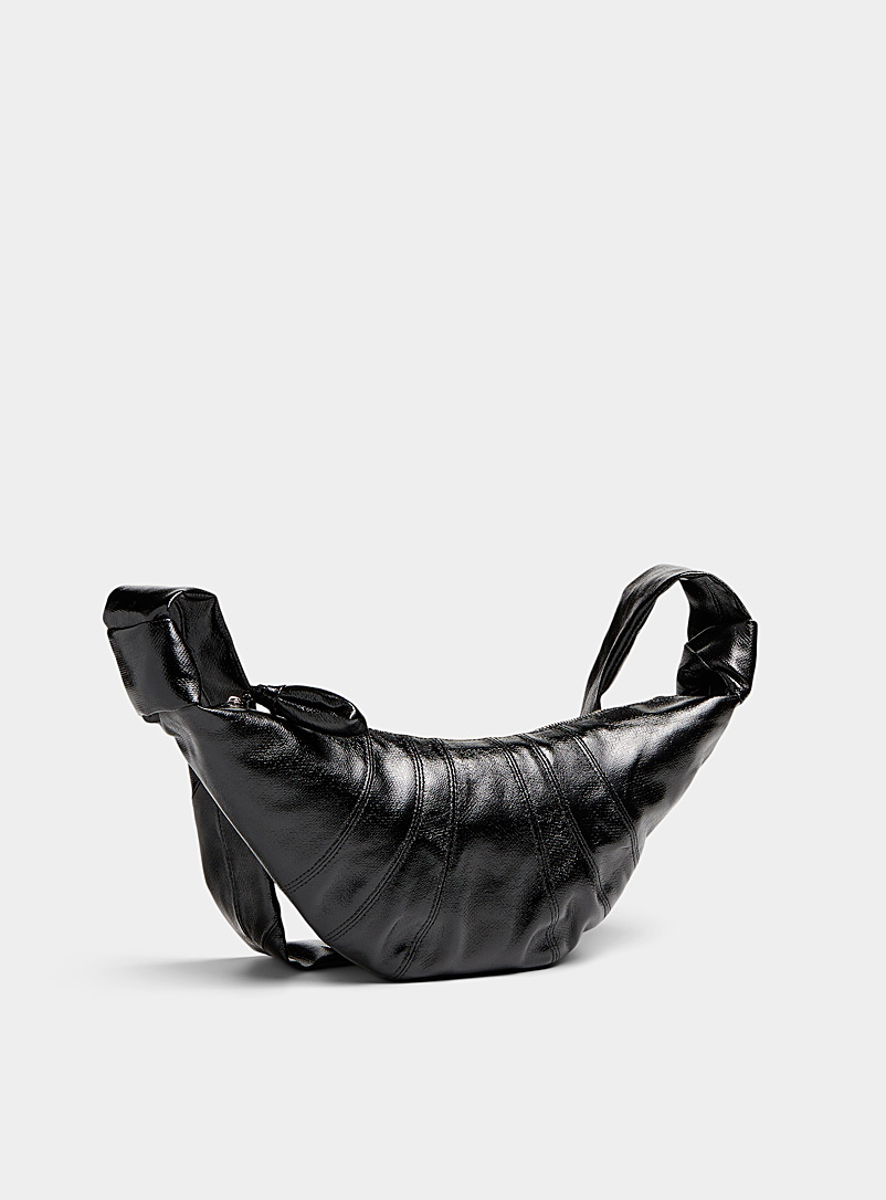 Lemaire Black Croissant coated fabric small bag for women