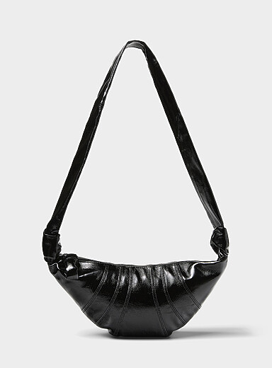 Lemaire Hazelnut Croissant coated fabric small bag for women