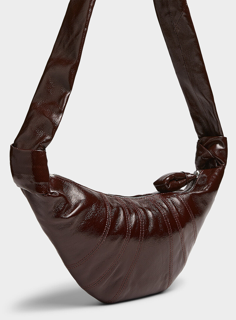 Lemaire Black Croissant coated fabric small bag for women