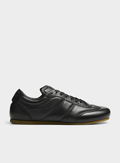 Lemaire: Le sneaker matelass&eacute; en cuir lisse Femme Noir pour femme