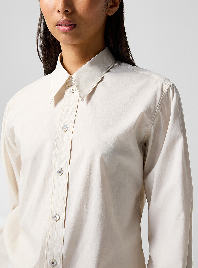 Washed cotton-silk point-collar shirt product image 2