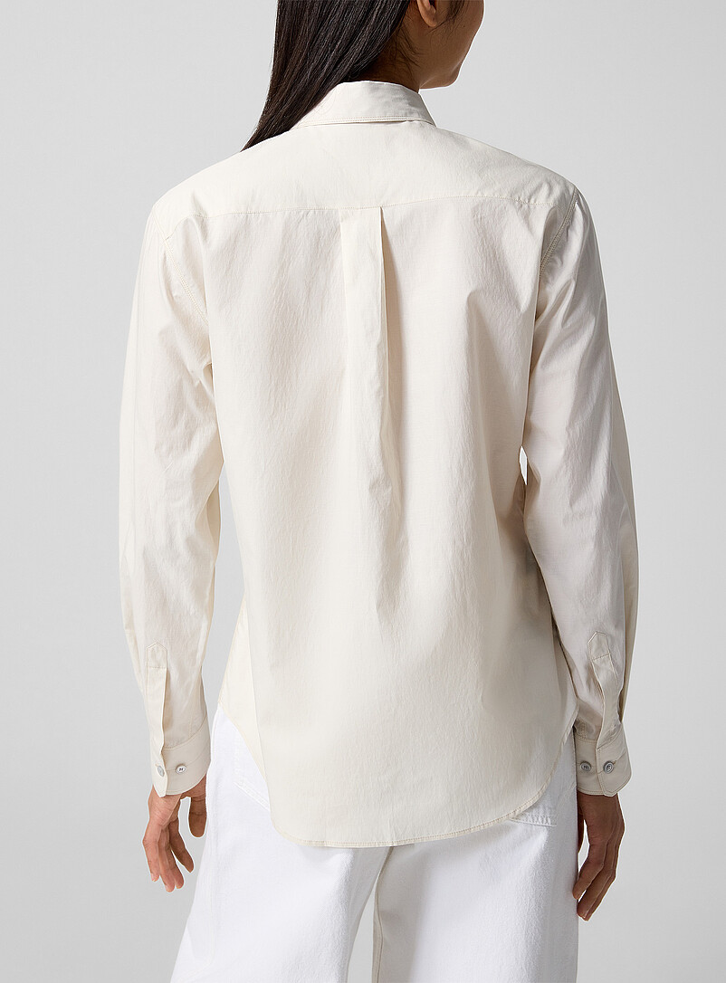 Washed cotton-silk point-collar shirt product image 3