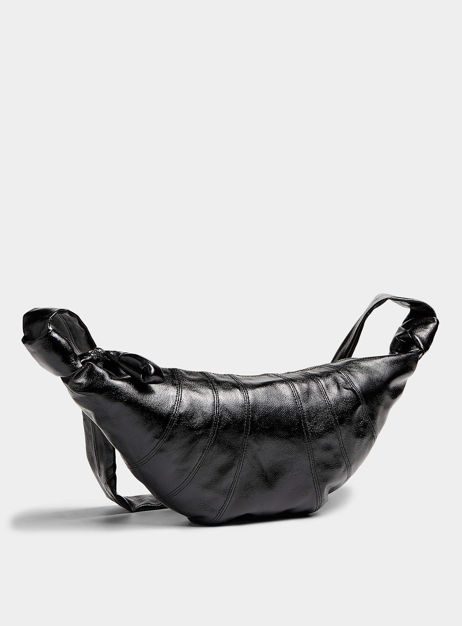 Lemaire Croissant Coated Fabric Bag In Black