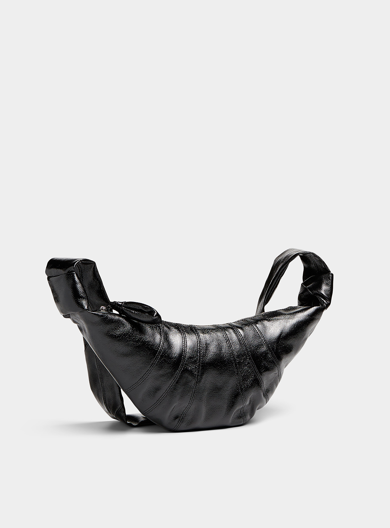 Lemaire Croissant Coated Fabric Small Bag In Black